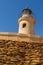 View of the Roquetas de Mar lighthouse on the coast of Andalusia