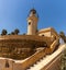 View of the Roquetas de Mar lighthouse on the coast of Andalusia