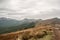 View from Rozsypaniec hill in autumn Bieszczady mountains in Poland