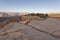 View of rugged desert mountain landscape from Gooseberry Mesa, Utah, USA