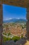 View from ruined castle Il Bastione at the historic district of Riva del Garda