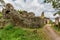 View of the ruined stone castle