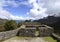 View of Ruins with Andes on the Inca Trail