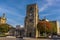 A view of the ruins of a fourteen-century church in Southampton, UK