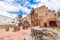 View on Ruins of the Hospital of St. Nicolas of Bari, Santo Domingo, Dominican Republic. Copy space for text.