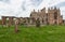 View at ruins of Melrose abbey in Scottish borders.