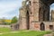 View at ruins of Melrose abbey in Scottish borders.