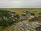 A view of the ruins of an old castle Harlech-Wales,historic buildings,nice colored