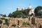 View from ruins of punic district on Byrsa Hill on Saint Louis Cathedral in Carthage, Tunisia