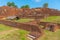 View of the ruins of Sigiriya rock fortress at Sri Lanka