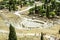 View of the ruins of the theater Dionysus at the Acropolis in Athens