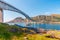 View of Runde island across the bridge on a sunny day