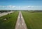 View on runways. an empty airfield with no aircraft. crisis in aviation