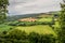 View of rural Devon landscape in early August. Near Great Torrington.