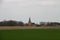 View on a rural scene and a church in rhede emsland germany