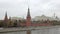 View on russian Kremlin walls, towers, historic buildings in Moscow
