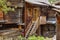 View in a rustic and idyllic backyard in a village in Switzerland