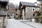 View of a rustic traditional mountain town in the Alps of southern Switzerland