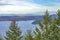 View of the Saanich inlet from the Malahat summit in Vancouver Island, Canada