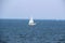 View on sail boat on the northern sea island juist germany