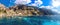 View from a sailing yatch of the seashore of Naples in Italy