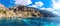 View from a sailing yatch of the seashore of Positano in Italy