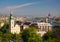 View of Saint Catherine church from Gellert hill in Budapest, Hungary