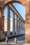 View at the Saint Lorenz Columns in the streets of Milan in Italy