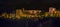 A view from Saint Nicholas Square, Granada, Spain towards the central part of the Alhambra district at night