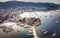 View on Saint Peter Castle Bodrum castle and marina. Aerial view of Bodrum on Turkish Riviera