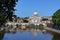 View of Saint Peter cathedral and bridge Saint Angel, Rome