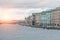 View of Saint Petersburg dawn and flood on the Neva River