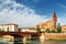View of the Saints Fermo and Rustico from Adige River. Verona
