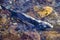 View of Salmon swim upstream to mate and lay their eggs along Rausu River, Japan