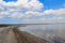 View of salt Ustrichnnoe oyster lake in Kherson region, Ukraine