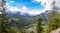 View of the Salzach Valley and the city of Tennek near the Eisriesenwelt in the Austrian Alps Stitched Panorama