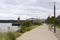 View of the Samuel-De-Champlain Promenade along the St. Lawrence River