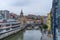 View of San Anton bridge in the city of Bilbao in Vizcay, Basque Country, Spain