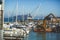 View of San Francisco historic Fisherman`s wharf, California, USA, summer sunny day