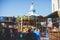 View of San Francisco historic Fisherman`s wharf, California, USA, summer sunny day