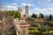 View of San Gimignano, known as the `city of beautiful towers,` had 72 towers in its heyday. Now 14 remain, and, rising above Tusc