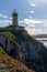 View of the San Juan de Nieva Lighthouse near Aviles in Asturias