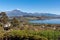 View of the San Pablo lake and Cotacachi volcano, Ecuador.