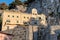 View of Sanctuary of Saint Rosalia with the holy cave on top of Monte Pellegrino in Palermo, Sicily.