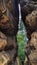 View through a sandstone crevice, Saxony, Germany