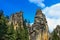 View of the sandstone Pillars. Teplice-Adrspach Rock Town. Rocky town in Adrspach - National Nature Reserve in the Czech Republic