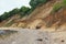 View of the sandy cliffs on the Baltic Sea