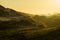 View of the sandy Coepelduynen in Katwijk in early morning sunlight