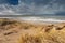 View on sandy dunes at Strandhill beach, county Sligo,