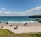View of the Sango Sands beach in Durness northern Scotland